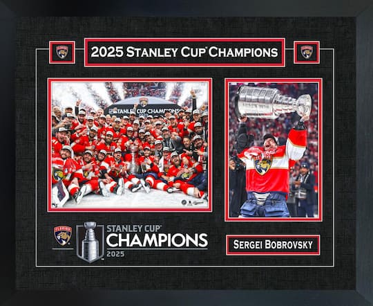 Sergei Bobrovsky Florida Panthers 2025 Stanley Cup Champions 18" x 22" Player Championship Frame 22" x 18"